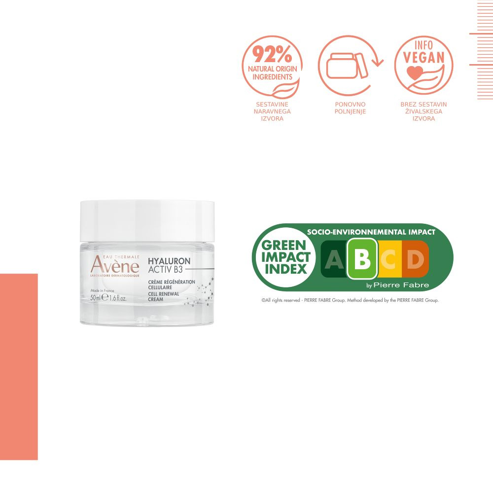 Avene Hyaluron Activ B3, krema za nego obraza - refill (50 ml)