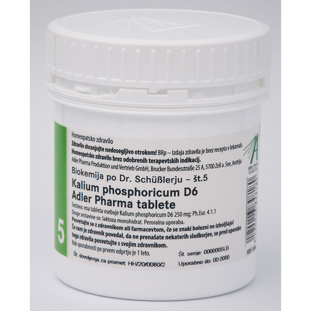 Schüsslerjeva sol št. 5  Kalium phosphoricum D6 , tablete (1000 tablet)