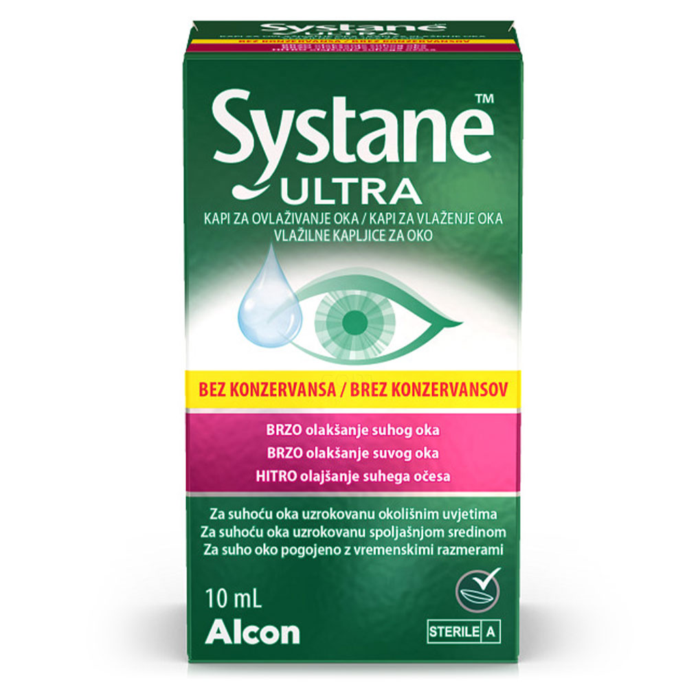 Systane Ultra, vlažilne kapljice za oko brez konzervansov (10 ml)