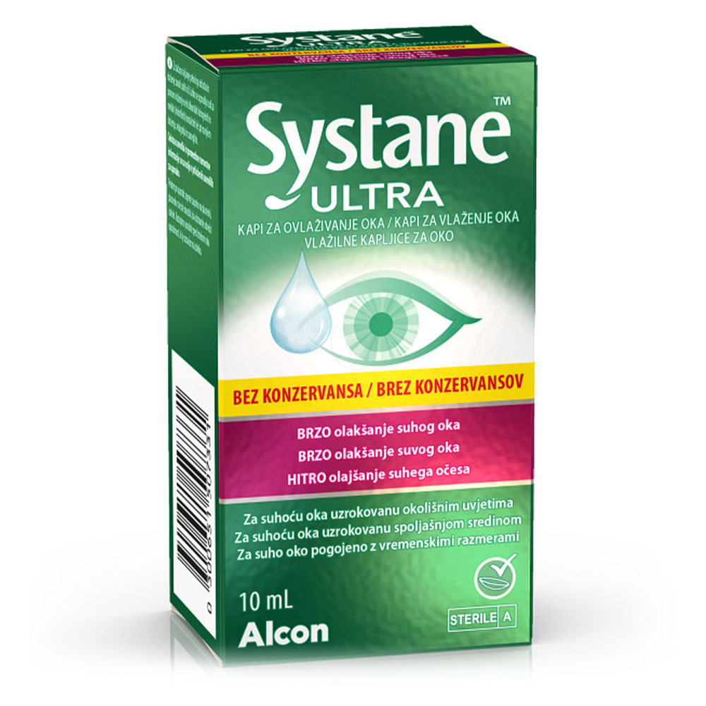 Systane Ultra, vlažilne kapljice za oko brez konzervansov (10 ml)