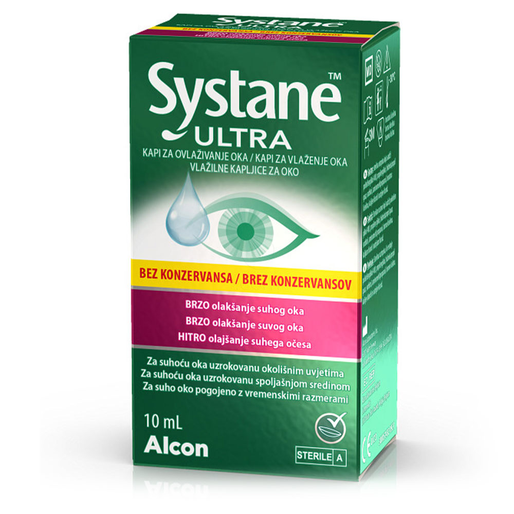 Systane Ultra, vlažilne kapljice za oko brez konzervansov (10 ml)