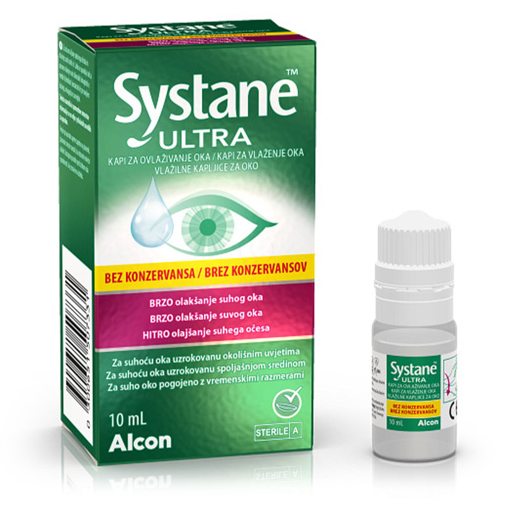 Systane Ultra, vlažilne kapljice za oko brez konzervansov (10 ml)