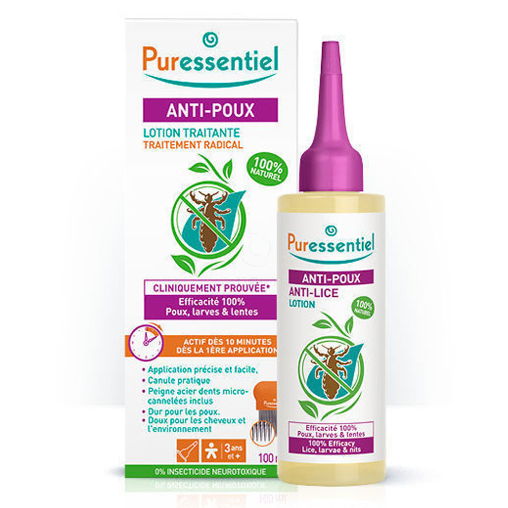 Puressentiel Anti-lice, losjon proti ušem (100 ml  + glavnik)