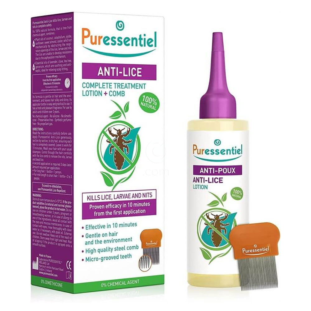 Puressentiel Anti-lice, losjon proti ušem (100 ml + glavnik)