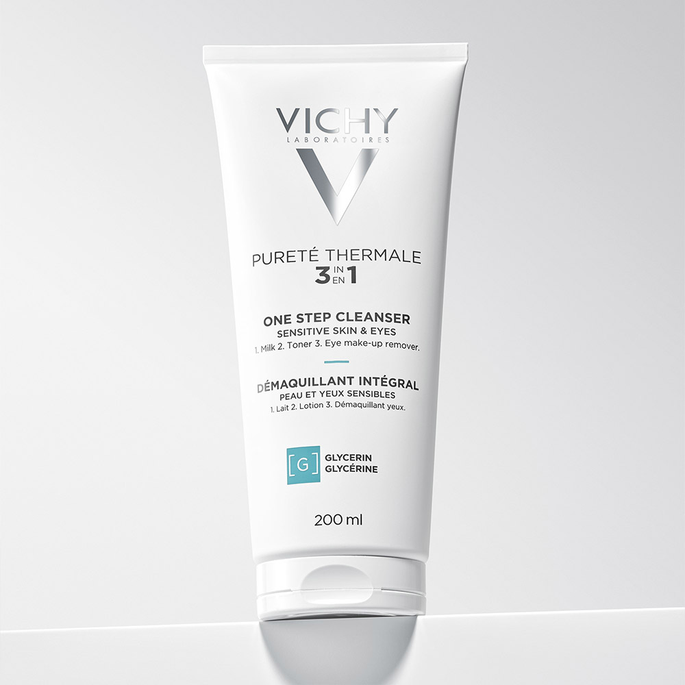 Vichy Purete Thermale, čistilno mleko 3v1 za občutljivo kožo in področje okoli oči (200 ml)