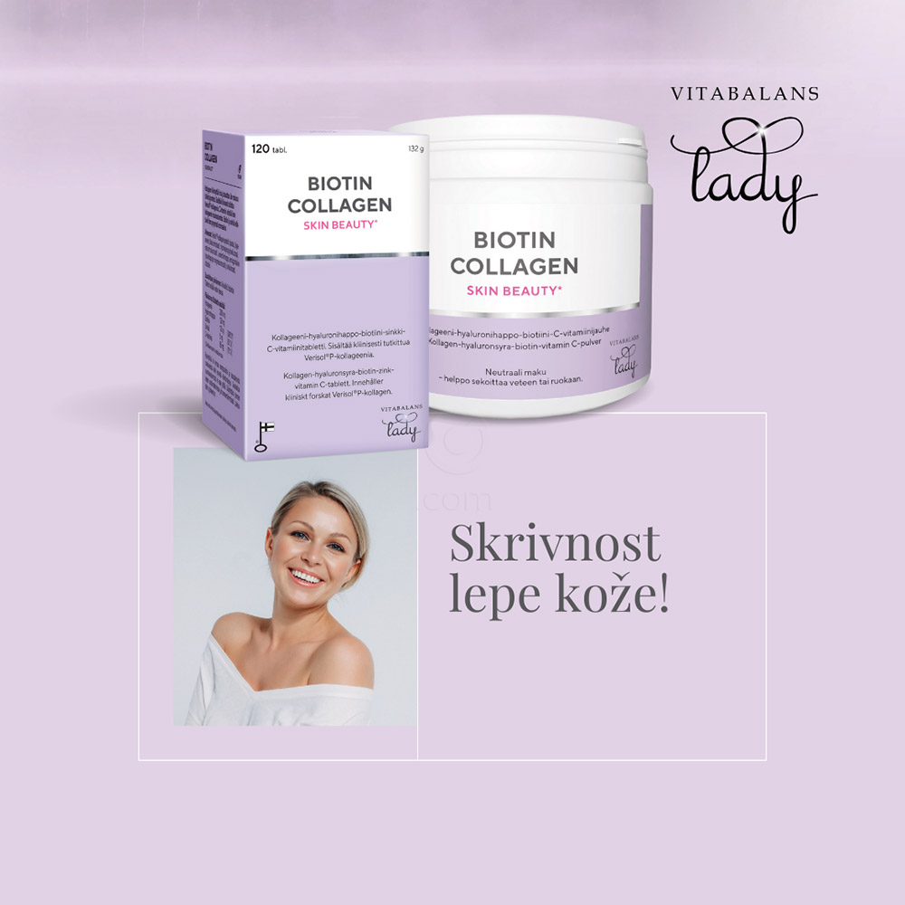 Skin Beauty Biotin Collagen Vitabalans Lady, prašek (100 g)