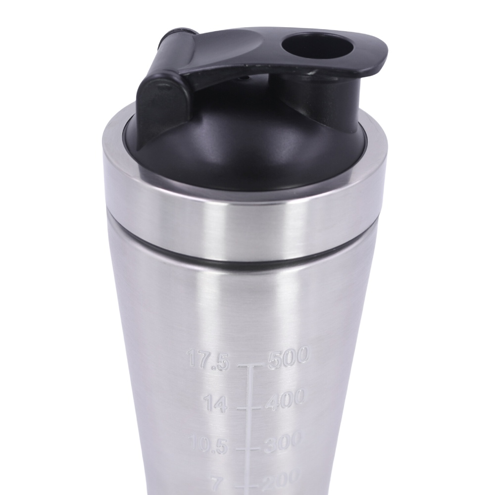 Nupo shaker, kovinski mešalec za pripravo napitkov - srebrna barva (1 mešalec - 500 ml)