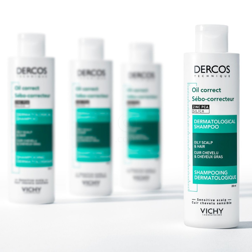 Vichy Dercos Oil Correct, šampon za regulacijo mastnosti lasišča (200 ml)