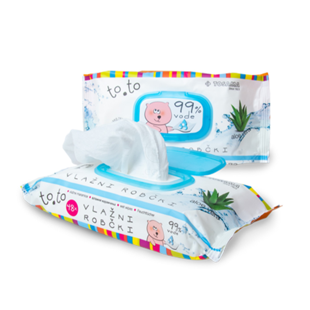 to.to, vlažni robčki z 99% vode (48 robčkov)