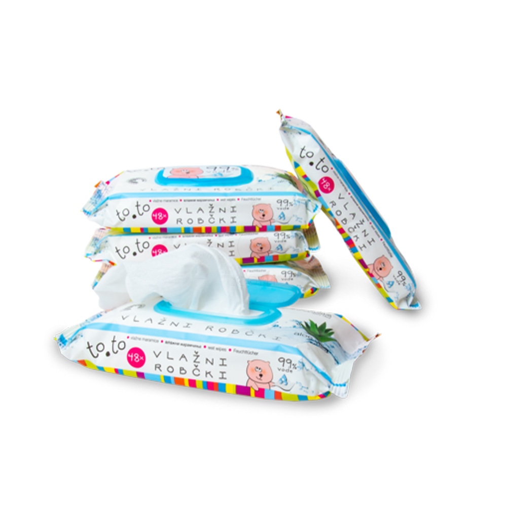to.to, vlažni robčki z 99% vode (48 robčkov)