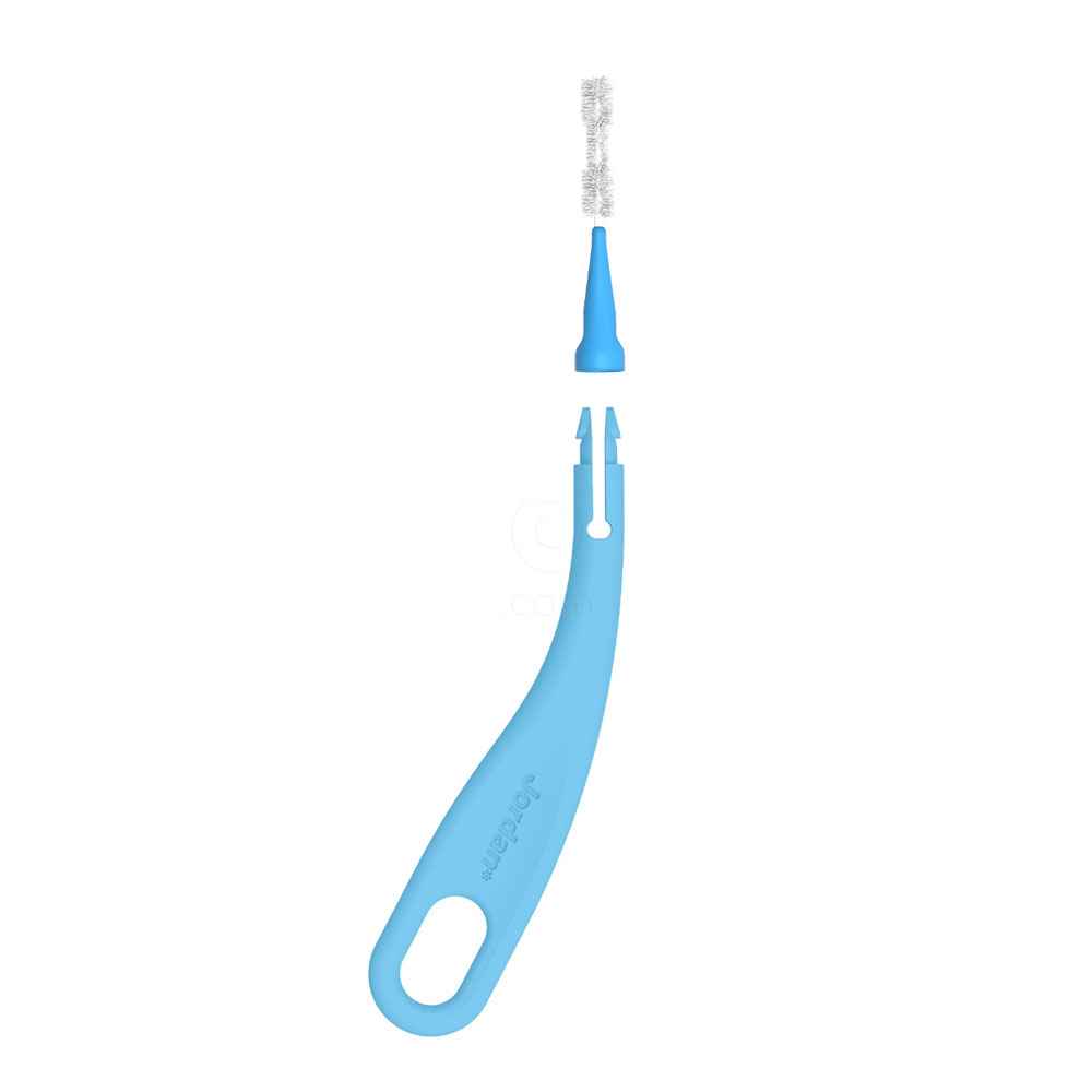 Jordan Brush Between - Modra, 0,6 mm (1 držalo + 10 medzobnih ščetk)