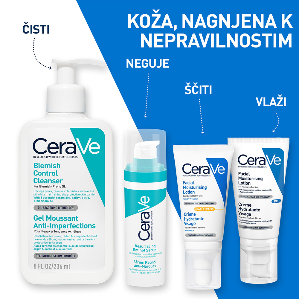 CeraVe, serum z retinolom za enoten videz kože (30 ml)