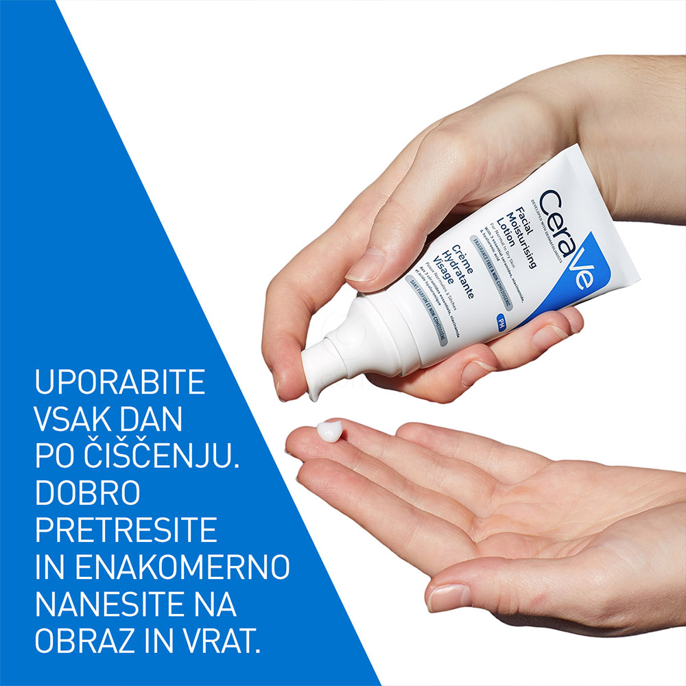 CeraVe, vlažilna nega za obraz za normalno do suho kožo (52 ml)