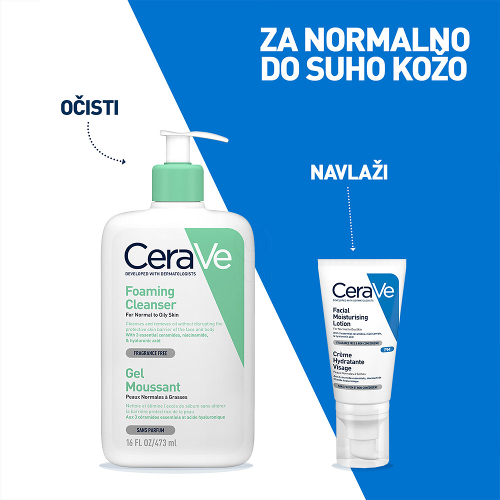 CeraVe, vlažilna nega za obraz za normalno do suho kožo (52 ml)