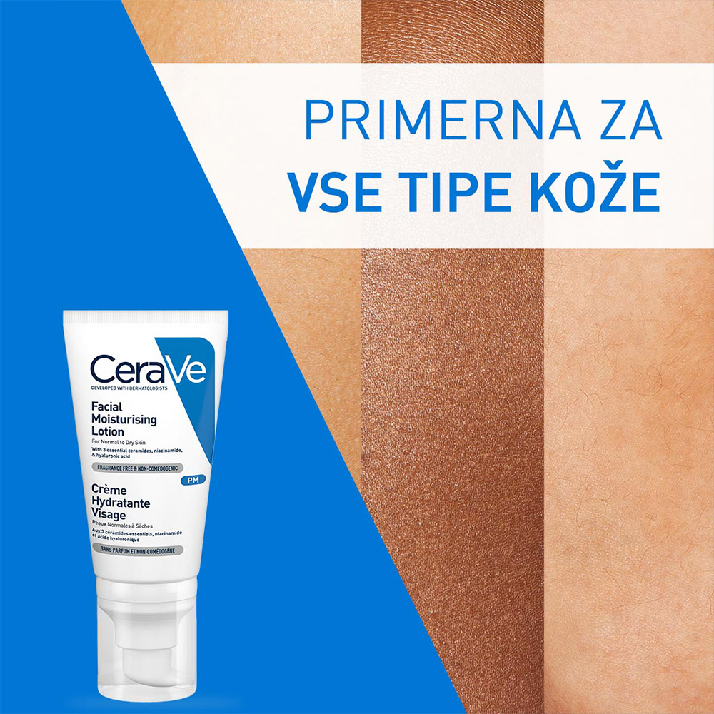 CeraVe, vlažilna nega za obraz za normalno do suho kožo (52 ml)