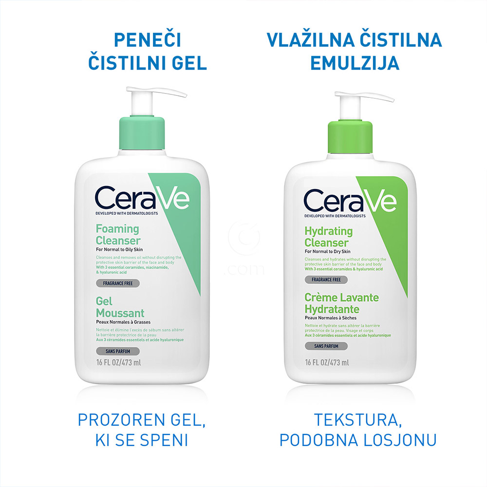 CeraVe, peneči čistilni gel za obraz za normalno do mastno kožo (1000 ml)