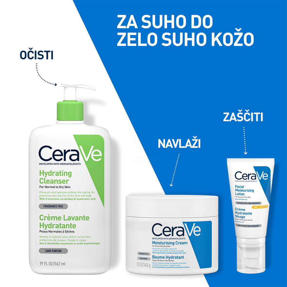 CeraVe, vlažilna krema za obraz in telo (340 g)