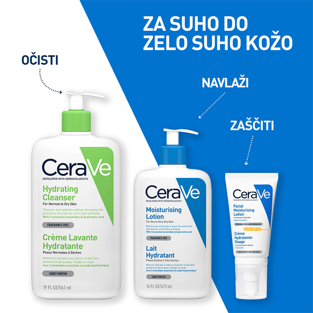 CeraVe, vlažilni losjon za telo za suho do zelo suho kožo (473 ml)