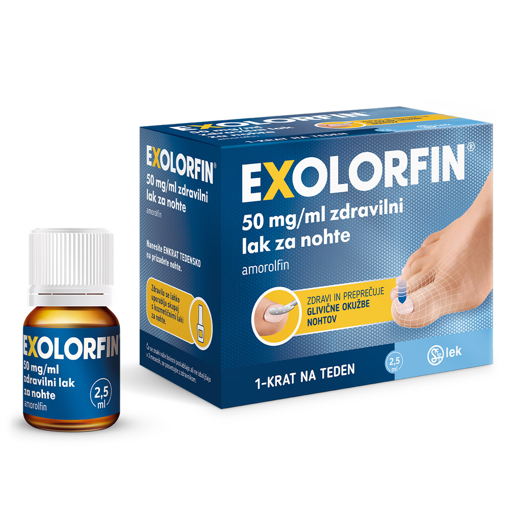 Exolorfin 50 mg/ml, zdravilni lak za nohte (2,5 ml)