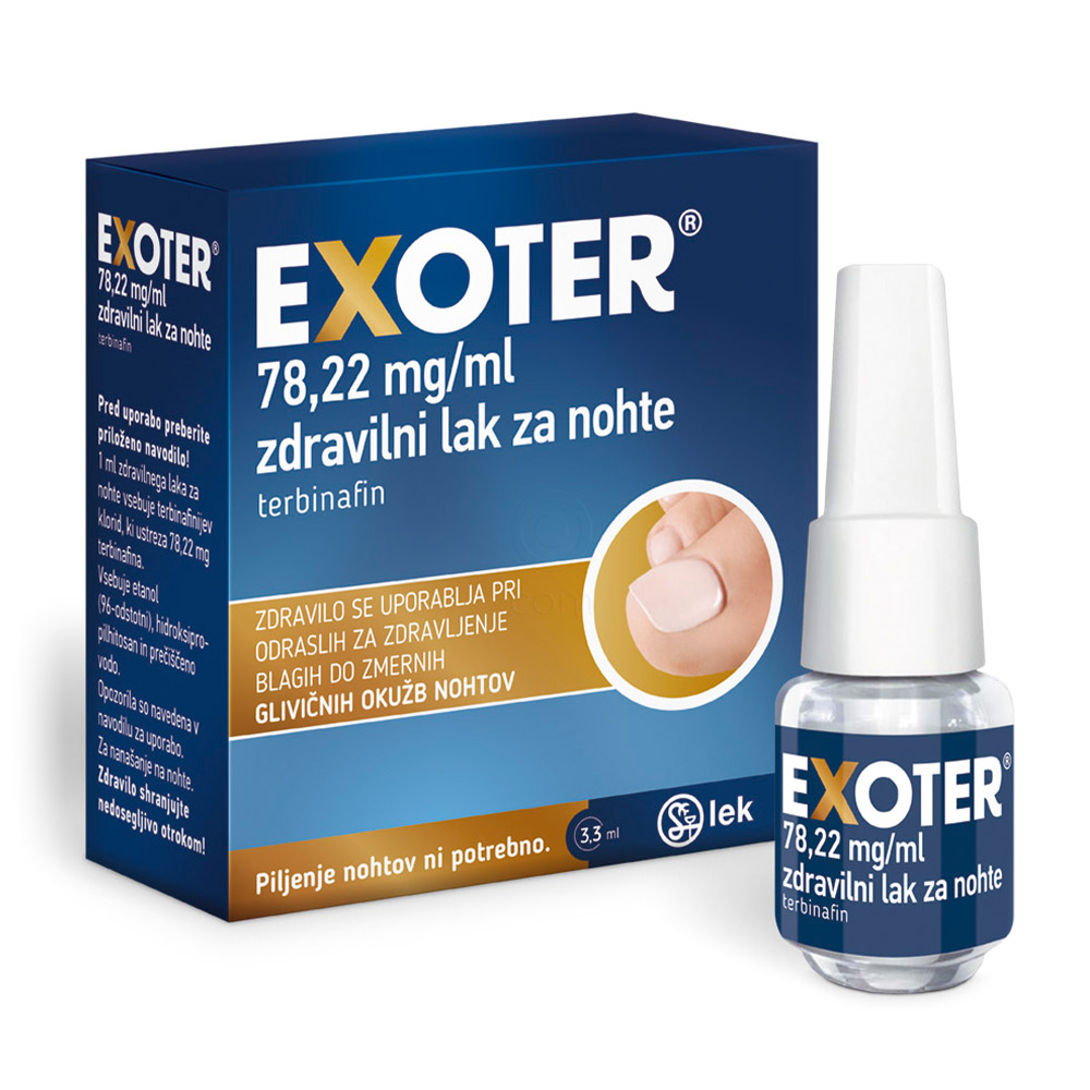 Exoter 78,22 mg/ml, zdravilni lak za nohte (3,3 ml)