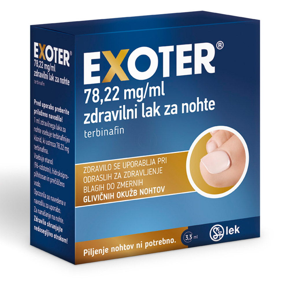 Exoter 78,22 mg/ml, zdravilni lak za nohte (3,3 ml)