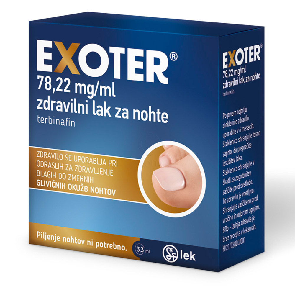 Exoter 78,22 mg/ml, zdravilni lak za nohte (3,3 ml)