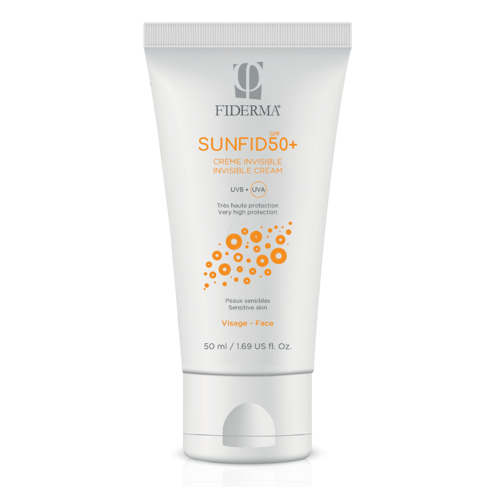 Fiderma Sunfid, neobarvana krema za za zaščito pred soncem za občutljivo kožo za obraz - ZF50+ (50 ml)