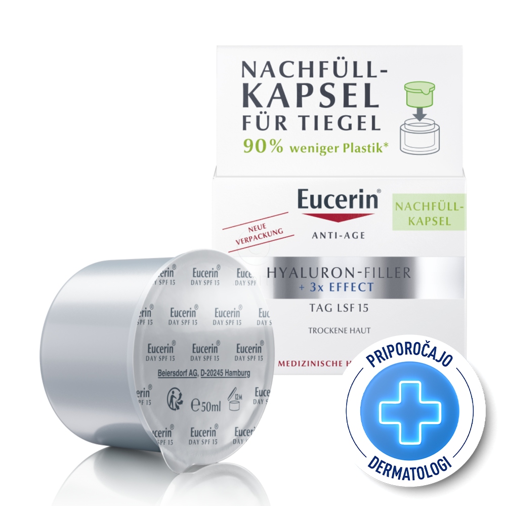Eucerin Hyaluron-Filler, refill dnevna krema - suha koža - ZF 15 (50 ml)