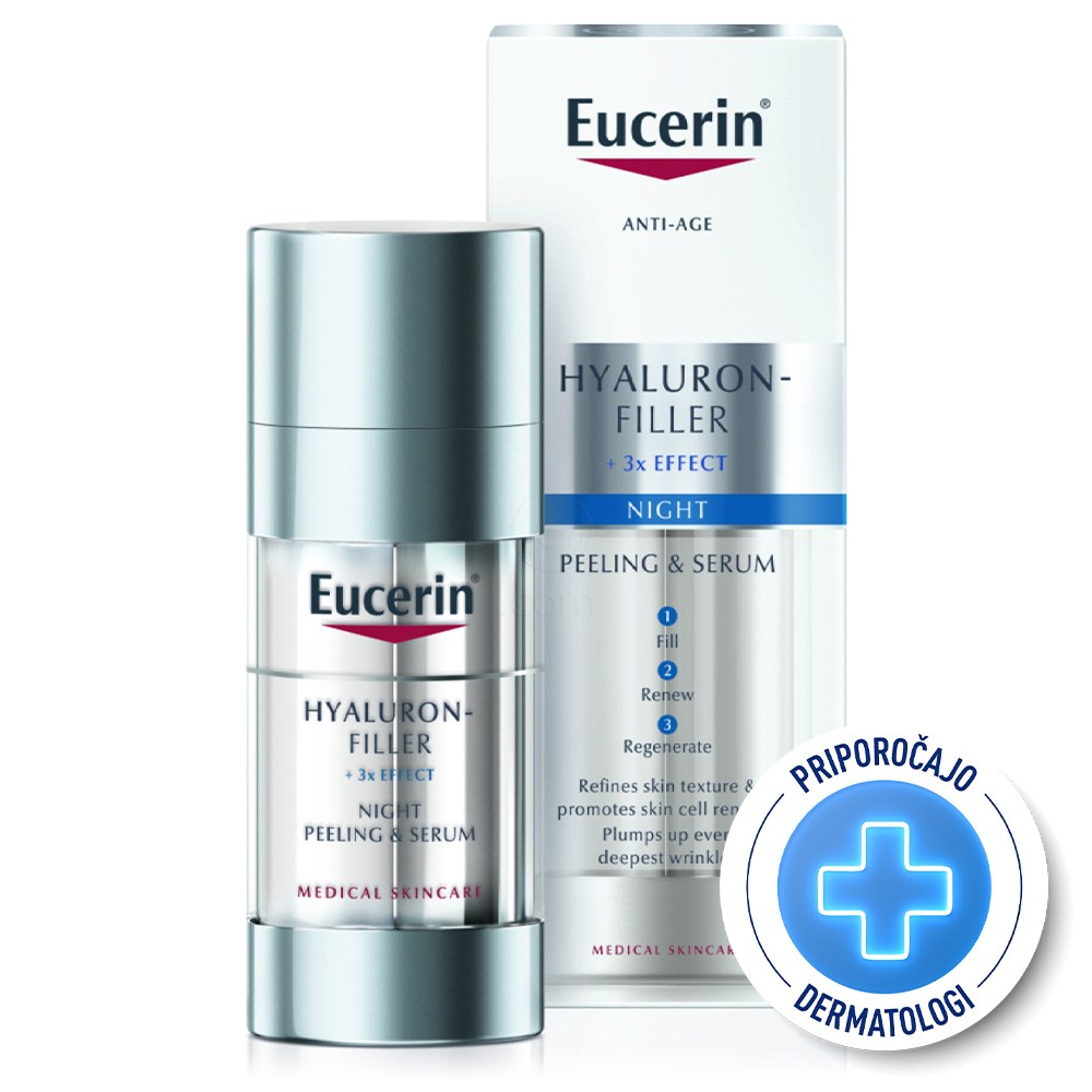 Eucerin Hyaluron-Filler, nočni piling in serum (30 ml)