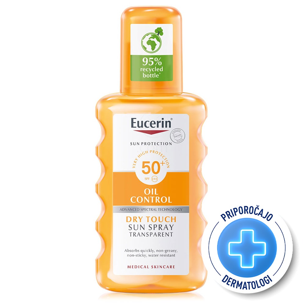 Eucerin Sun, prozorno pršilo za zaščito pred soncem - ZF50+ (200 ml)