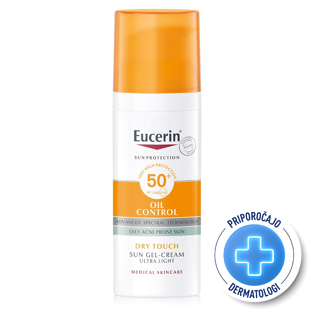 Eucerin Sun Oil Control Dry Touch, kremni gel za zaščito obraza - ZF50+ (50 ml)