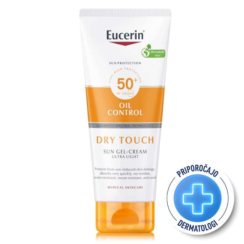 Eucerin Sun Oil Control Dry Touch, kremni gel za zaščito pred soncem - ZF50+ (200 ml)