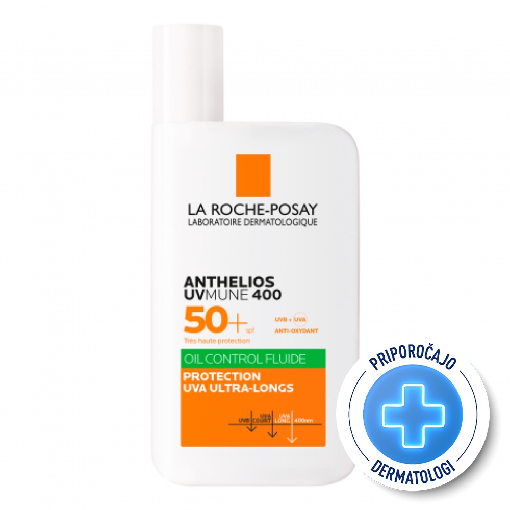 LRP Anthelios UVMUNE 400 Oil Control, fluid za mastno kožo - ZF50+ (50 ml)