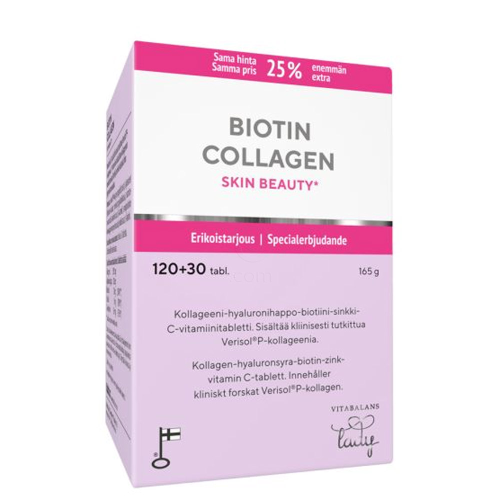 Skin Beauty Biotin Collagen Vitabalans Lady, tablete - paket (120 + 30 tablet)