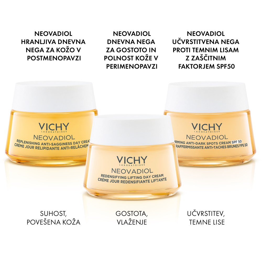 Vichy Neovadiol, dnevna nega za učvrstitev kože in zaščito pred temnimi madeži v postmenopavzi - ZF 50 (50 ml) 