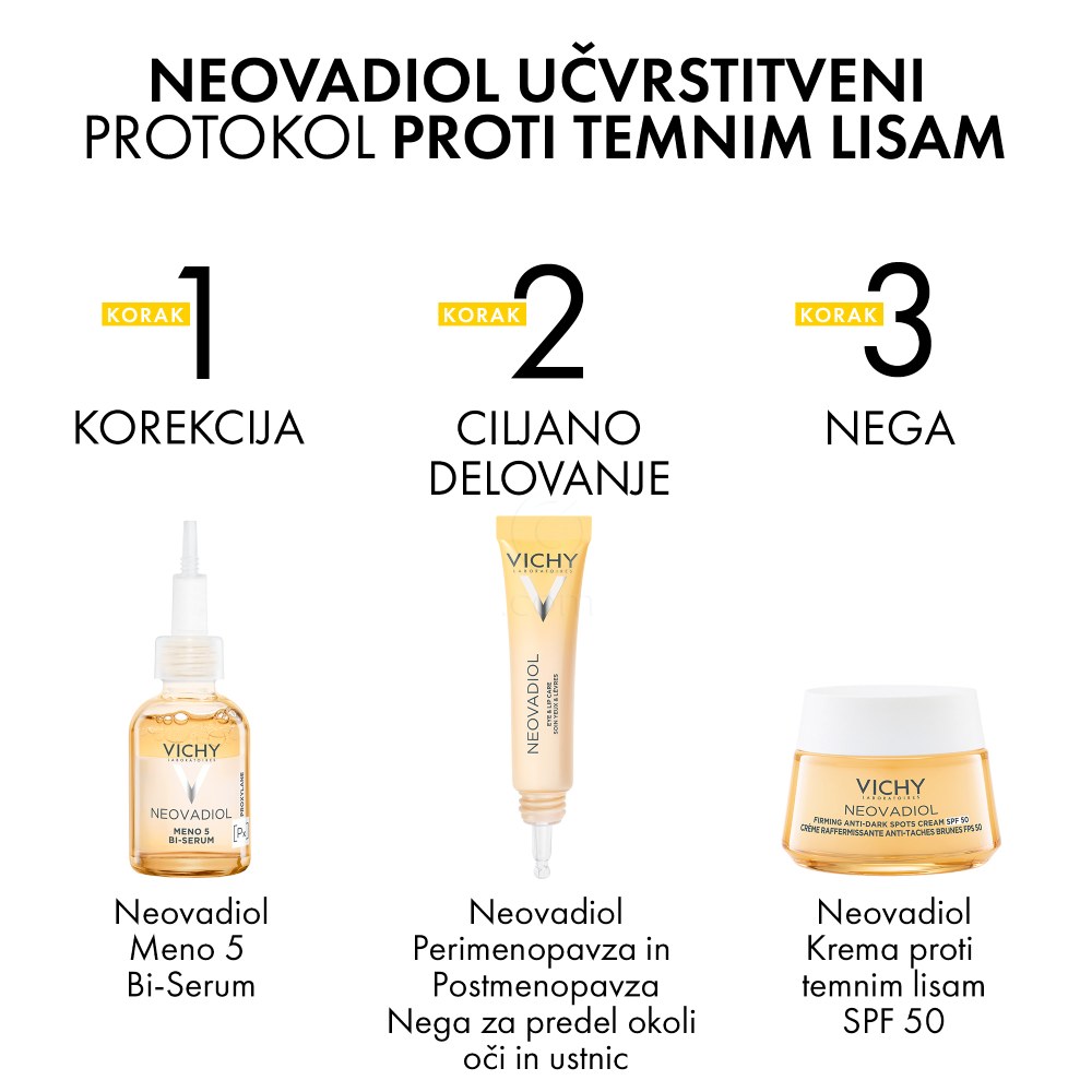 Vichy Neovadiol, dnevna nega za učvrstitev kože in zaščito pred temnimi madeži v postmenopavzi - ZF 50 (50 ml) 