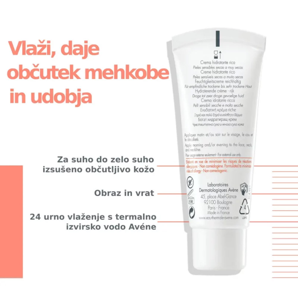 Avene, bogata rutina za vlaženje kože (40 ml + 30 ml)