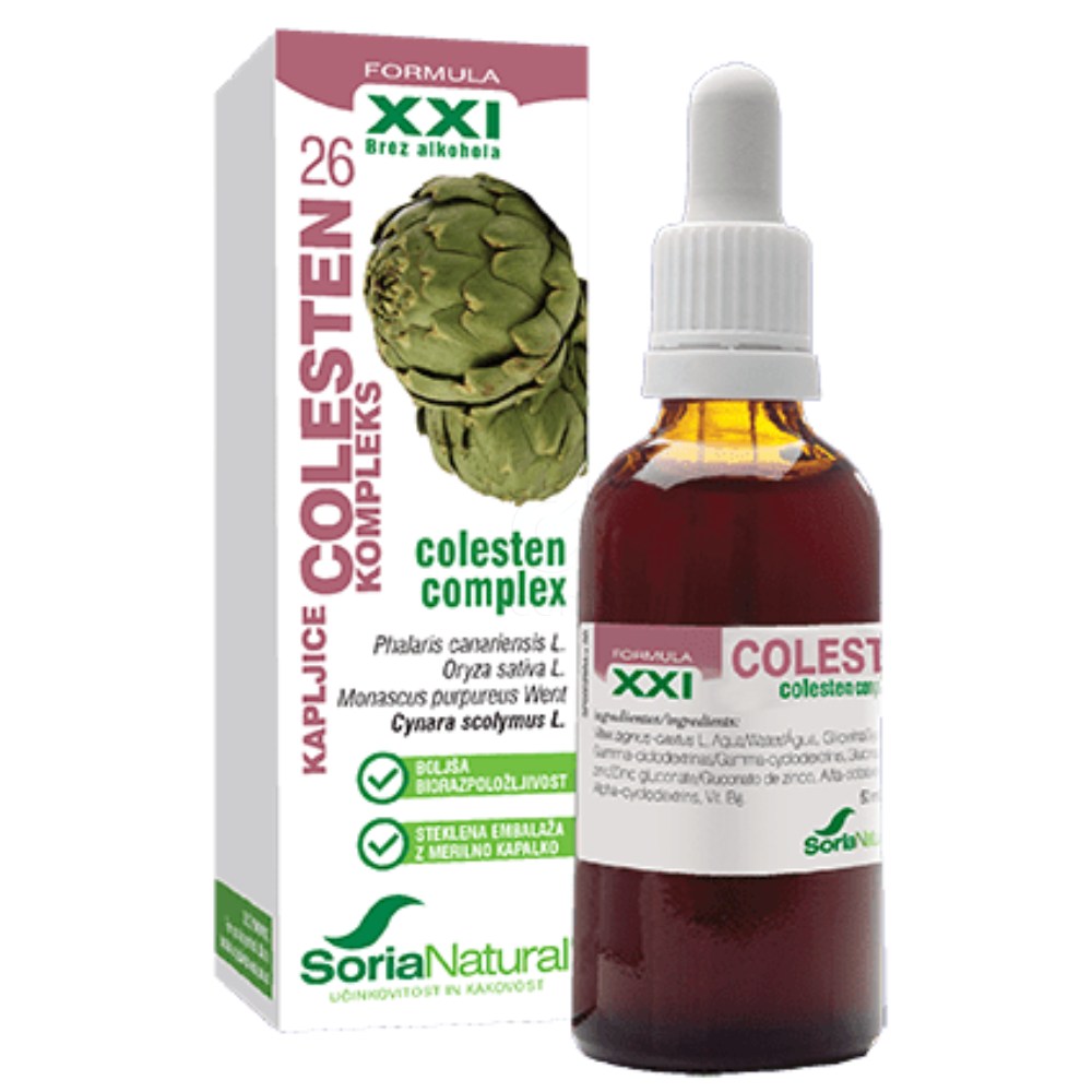 Soria Natural Colesten kompleks XXI, brezalkoholne kapljice (50 ml)