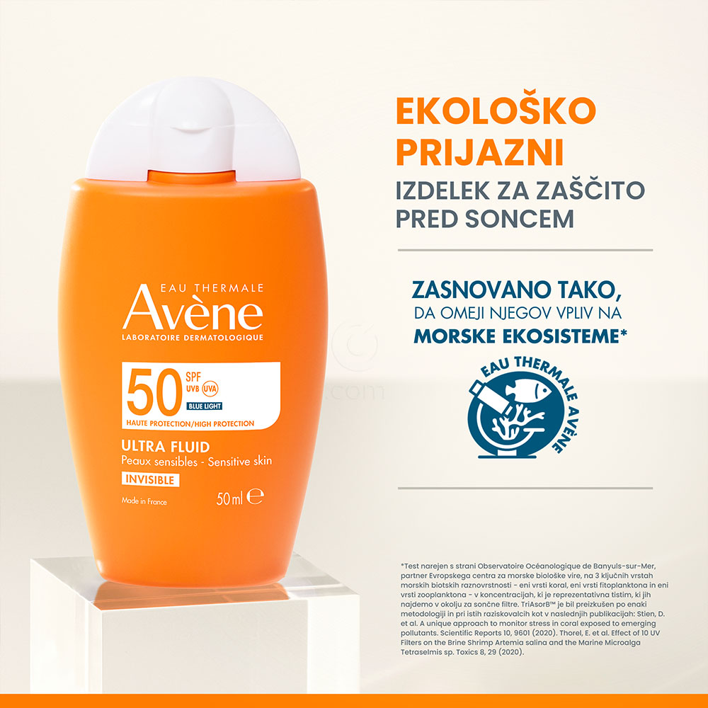 Avene Sun, ultra fluid z visoko zaščito pred soncem za obraz - ZF50 (50 ml)