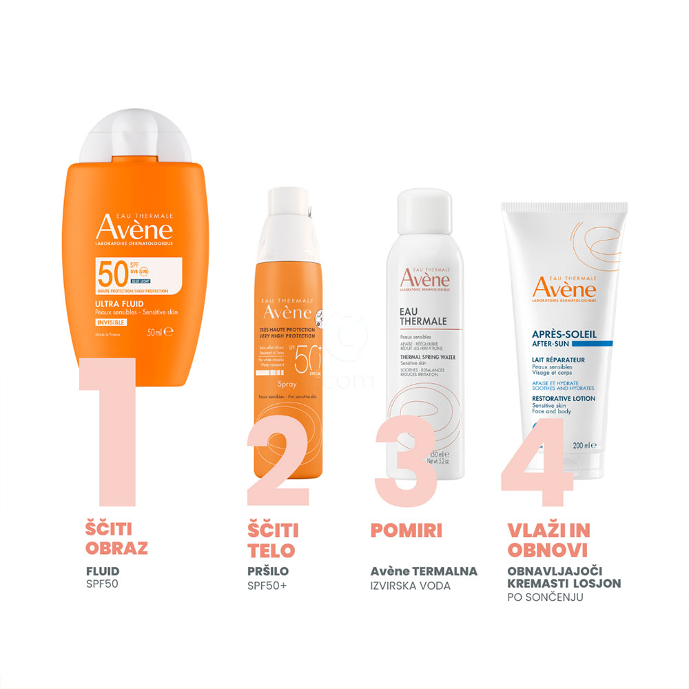 Avene Sun, ultra fluid z visoko zaščito pred soncem za obraz - ZF50 (50 ml)