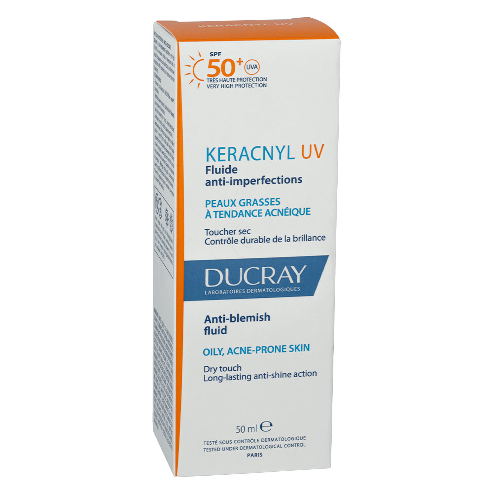 Ducray Keracnyl, UV fluid za zaščito kože pred soncem za obraz - ZF 50+ (50 ml)