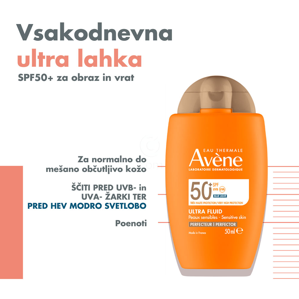 Avene Sun, obarvani ultra fluid za zaščito pred soncem za obraz - ZF 50 + (50 ml)