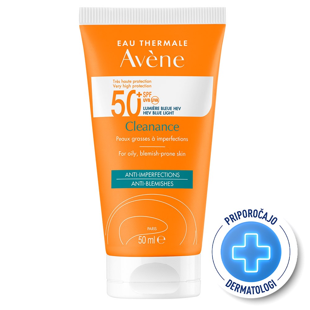 Avene Sun Cleanance, ultra lahka krema - zelo visoka zaščita - ZF50+ (50 ml)
