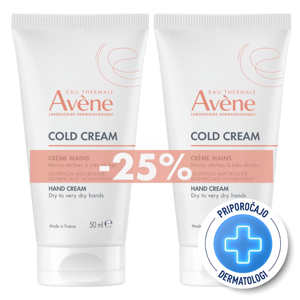 Avene Cold, koncentrirana krema za roke - paket (2 x 50 ml)