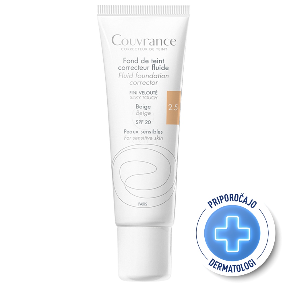 Avene Couvrance, korektivni tekoči puder 2.5 bež (30 ml)