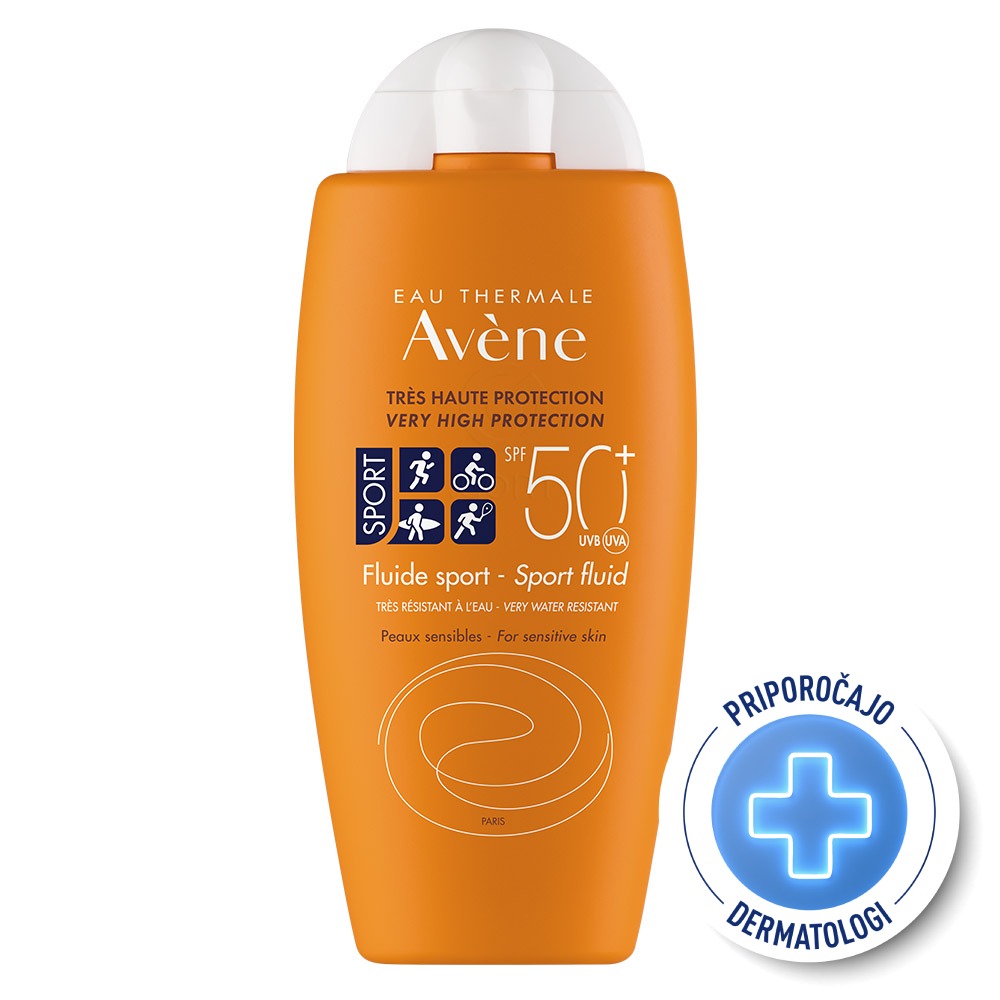 Avene Sun Sport Fluid, zelo visoka zaščita pred soncem - ZF50+ (100 ml)