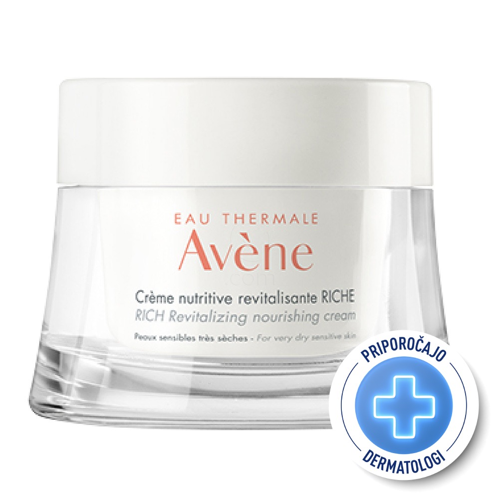 Avene, bogata hranilna revitalizacijska krema za občutljivo in zelo suho kožo (50 ml)