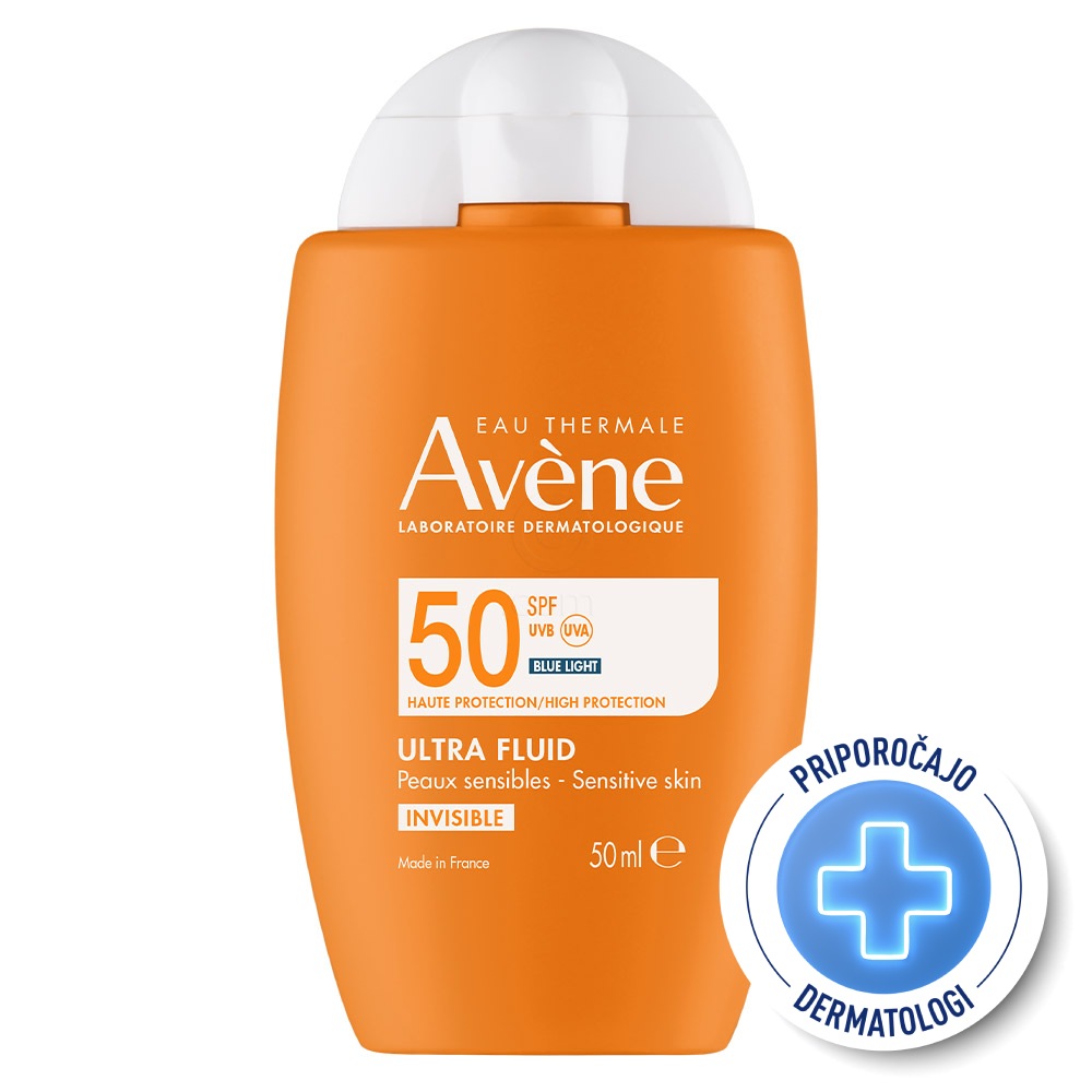 Avene Sun, ultra fluid z visoko zaščito pred soncem za obraz - ZF50 (50 ml)