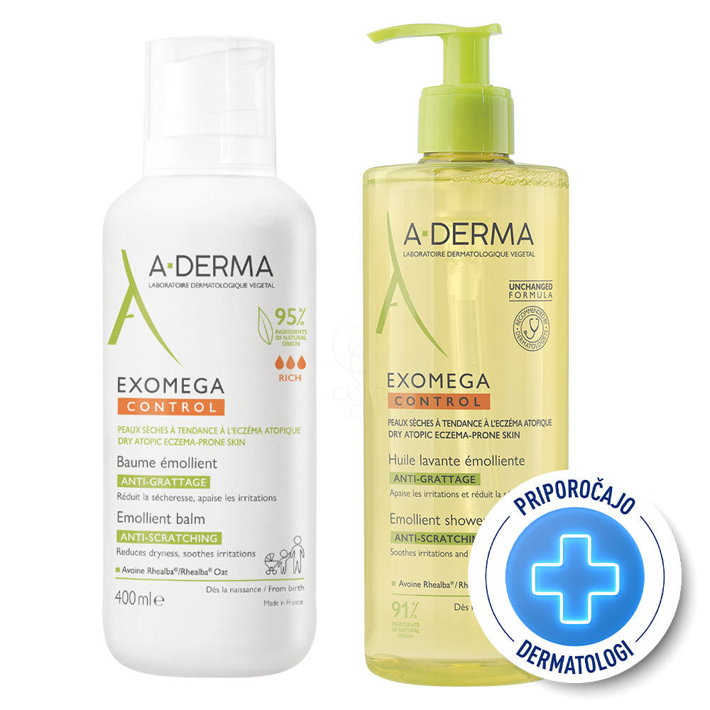 A-Derma, rutina za nego suhe kože nagnjene k atopiji (500 ml + 400 ml)