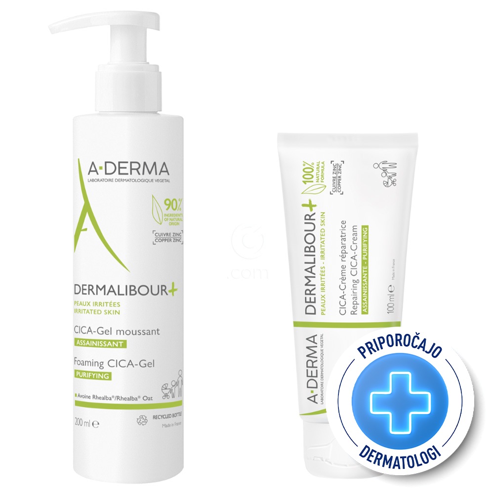 A-Derma, rutina za nego pleničnega izpuščaja (200 ml + 100 ml)
